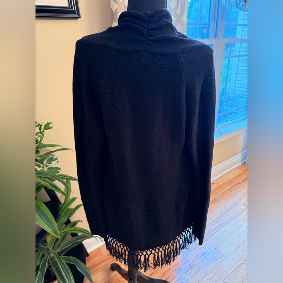 Lilly Pulitzer Tatum BLACK Fringe Hem Open Cardigan Sweater Women’s Size S - Picture 6 of 15